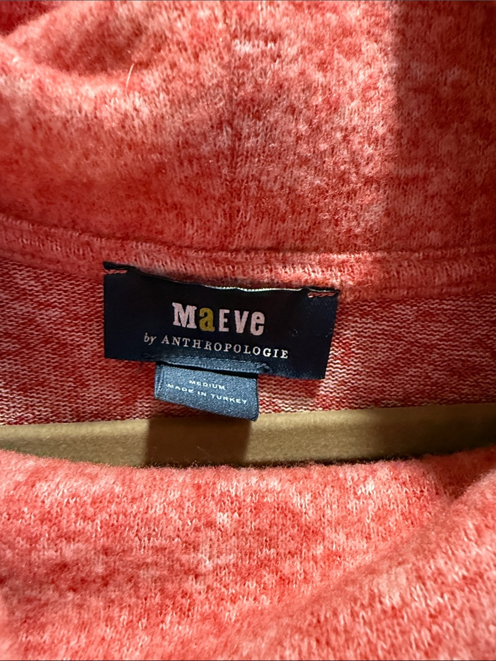 Anthropologie Coral Cowl Neck Sweater - Picture 2 of 3